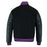 Classic Varsity Bomber jacket Solid Black Wool With Purple Trims