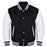 Classic Varsity Bomber jacket Black Wool With White Sleeves Jacket