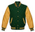 Classic Varsity Bomber jacket Forest Green Wool With Gold Sleeves Jacket