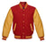 Classic Varsity Bomber jacket Red Wool With Gold Sleeves Jacket