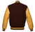 Classic Varsity Bomber jacket Brown Wool With Gold Sleeves Jacket