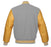 Classic Varsity Bomber jacket Light Grey Wool With Gold Sleeves Jacket