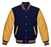 Classic Varsity Bomber jacket Navy Blue Wool With Gold Sleeves Jacket