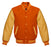 Classic Varsity Bomber jacket Orange Wool With Gold Sleeves Jacket