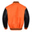 Classic Varsity Bomber jacket Orange Wool With Black Sleeves Jacket