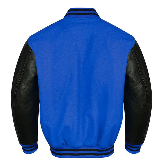 Classic Varsity Bomber jacket Royal Wool With Black Sleeves Jacket