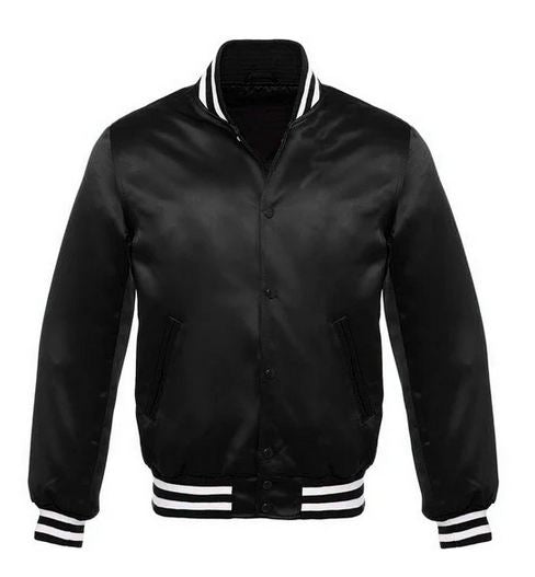 Black Satin jackets with White Trims