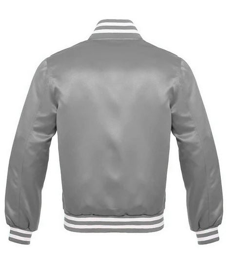 Dark Grey Satin jackets with White Trims