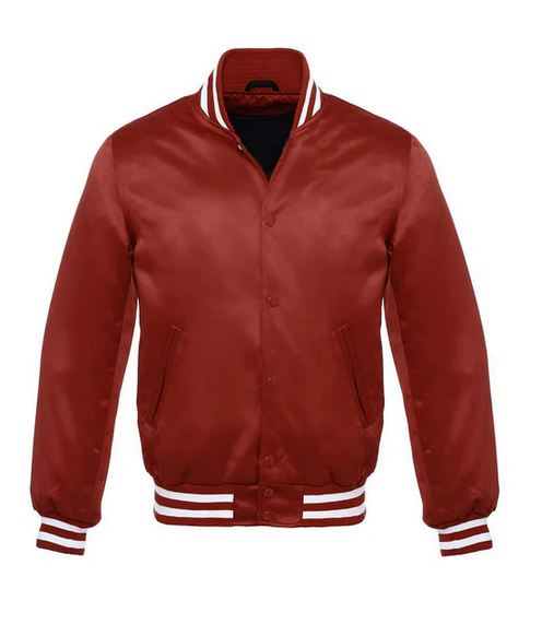 Maroon Satin jackets with White Trims