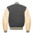 Classic Varsity Bomber jacket Dark Grey Wool With Cream Sleeves Jacket