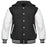 Hooded Varsity Jackets Dark Grey/White