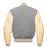 Classic Varsity Bomber jacket Light Grey Wool With Cream Sleeves Jacket