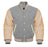 Classic Varsity Bomber jacket Light Grey Wool With Cream Sleeves Jacket