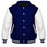 Hooded Varsity Jackets Navy Blue/White